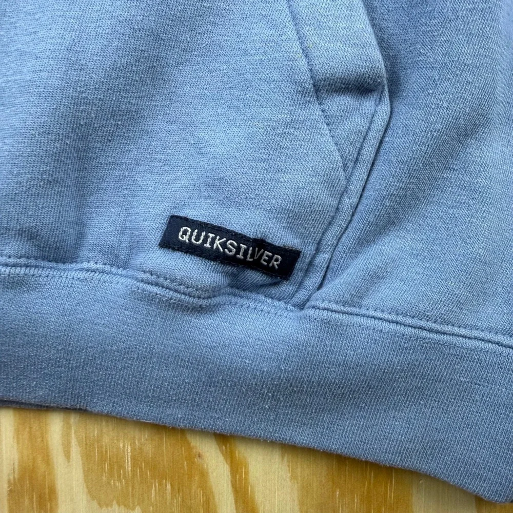 Quicksilver Hoodie 2 tone Vintage Skate Surfwear 90s Y2K Blue size L